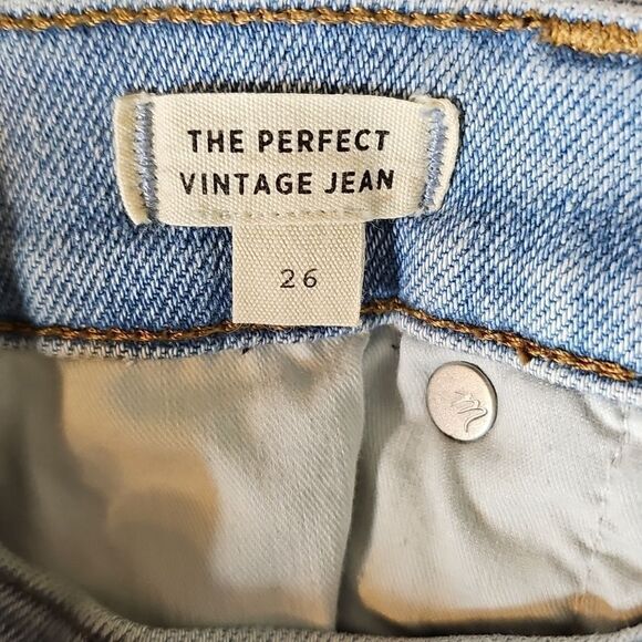 Madewell 26 The Perfect Vintage Jeans Light Blue Distressed High Rise Straight.. - Picture 11 of 13